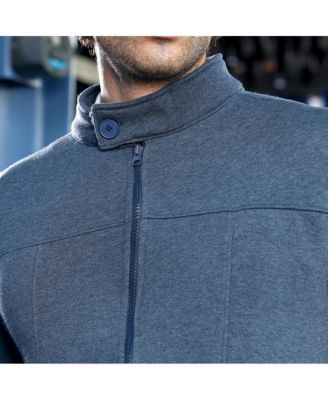 Men's Indigo Blue Panel-Stitch Knit Jacket