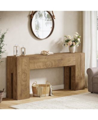 71-Inch Long Console Table for Entryway, Farmhouse Sofa Console Behind Couch