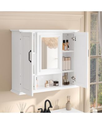 36" Wall Mounted Medicine Cabinet with Mirror and 3 Doors