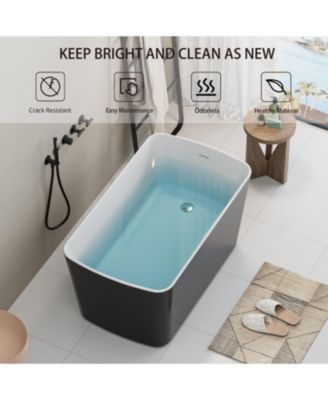 Acrylic Freestanding Soaking Tub with Chrome Overflow