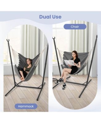 Adjustable Hammock Chair with Stand 6 Adjustable Positions Storage Pocket Sturdy