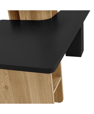 Set of 2 Farmhouse Nesting Coffee Tables with Wood Finish