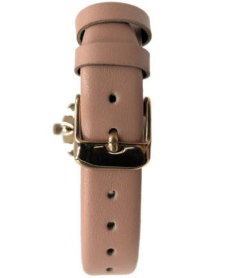 Women's 30mm Pink Modern Calfskin Leather Strap Watch