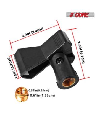 Microphone Clip Holder 2 Pieces with Screw Adapters 5/8 to 3/8 Inch