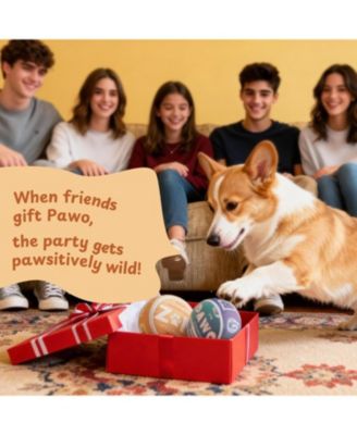 PAWO Pouch Dog Squeaky Toy, Funny Stuffed Plush Toy with Crinkle Paper, Cool Stuff for Puppy, Fetch & Chew Toy for Small Medium Dogs