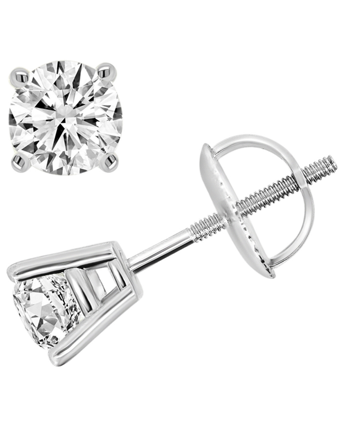 Macy's Diamond Stud Earrings (1 ct. t.w.) in 14k White Gold - 14k White Gold