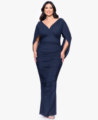Plus Size V-Neck Long Sheath Dress