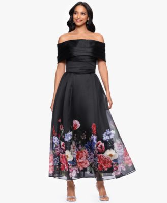 Petite Off-The-Shoulder Strapless Midi Dress