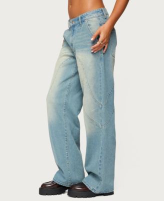 Women's Kiria Stitched Low Rise Baggy Jeans