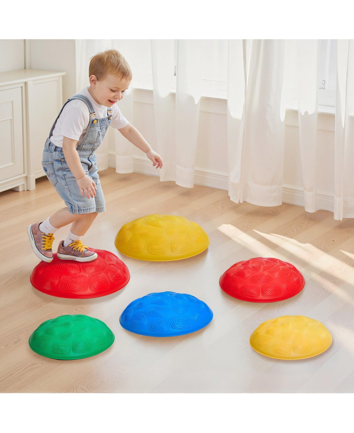 Sugift 6-pc Turtle Balance Stepping Stones for Sensory Play, 220 lb Rated