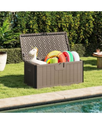 Storage Box with Lockable Design & Gas Strut Handle 2 Person Bench Garden Organizer
