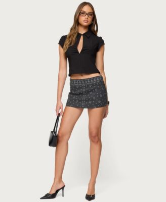 Women's Reesa Studded Denim Mini Skort