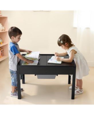 Reversible Activity Table with Building Block Top & Large Storage Capacity