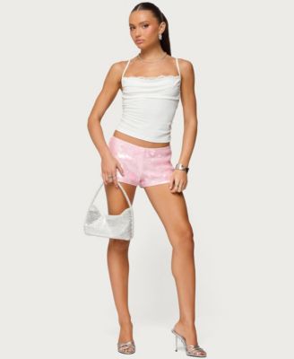 Women's Lizzie Flower Sequin Micro Shorts