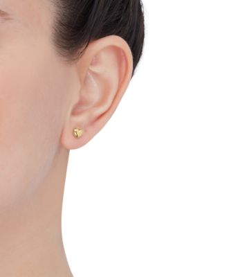 Heart Stud Earrings in 14k Yellow Gold