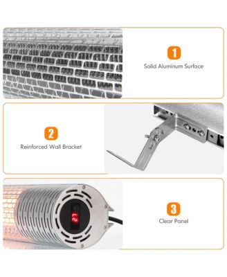 1500W Wall-Mounted Infrared Heater Indoor & Outdoor Electric Heater