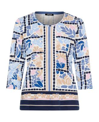 Women's Floral & Border Print T-Shirt