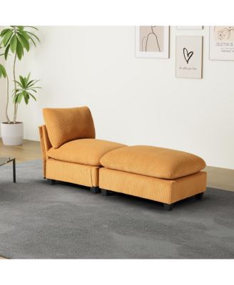  68.5" Corduroy Upholstered Indoor Chaise Lounge Chair