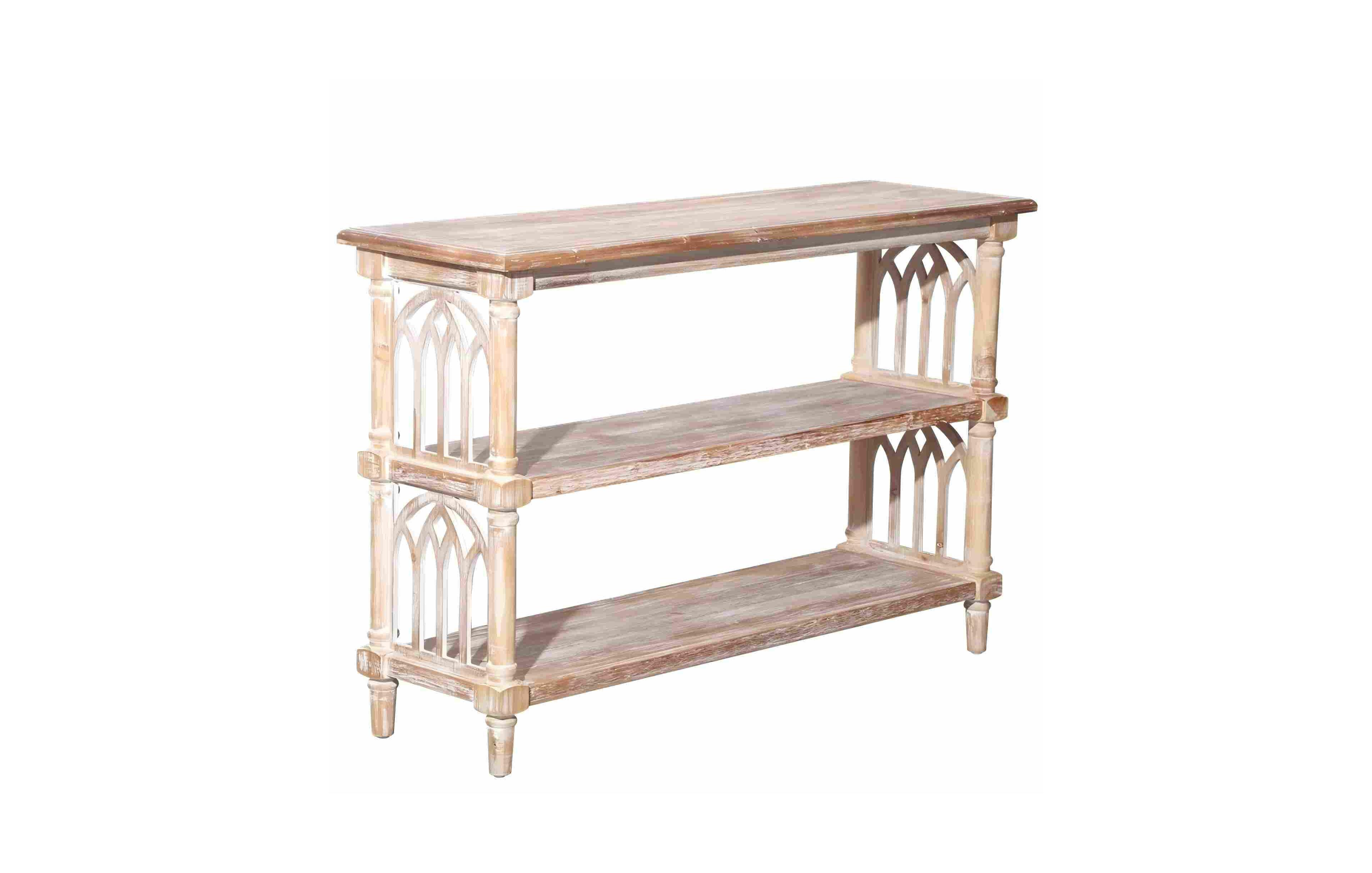 Console Table with Arched Cut-Outs, 47.24" Mdf and Fir Entryway Table for Living Spaces
