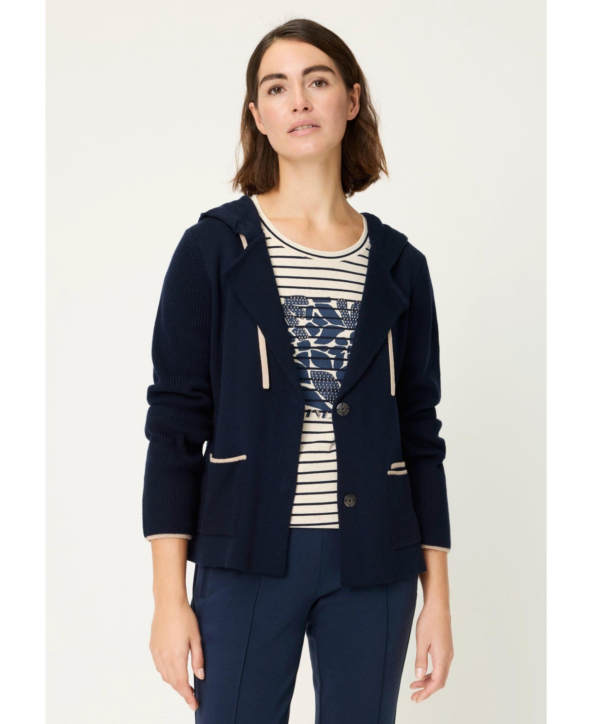 Olsen Women's Knit Hoodie Cardigan Sweater