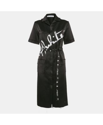 Women's Printed Satin Button Front Belted Tokyo Dress