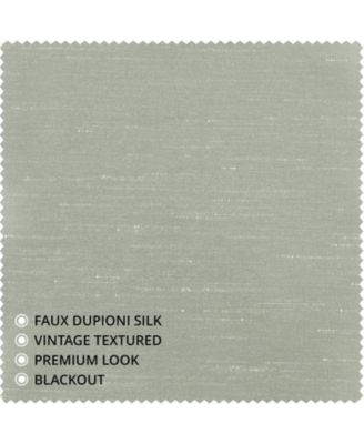 French Pleat Vintage Textured Faux Dupioni Silk Blackout Curtain