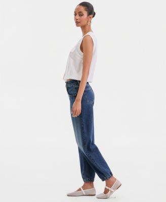 Women's High-Rise Barrel-Leg Ankle Jeans