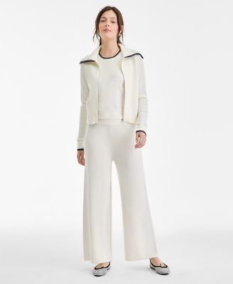 Women's Tipped Collared Zip-Up Cardigan, Macy's Exclusive