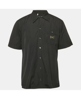 Men's Black Cotton Short Sleeve Shirt