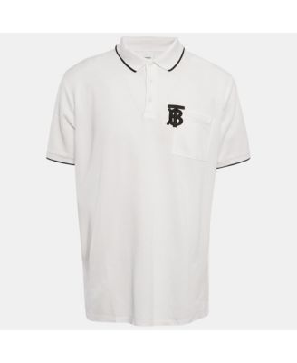 Men's Cotton Tb Monogram Pique Polo T-Shirt