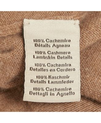 Men's Brown Leather Trim Cashmere Knit Sweater