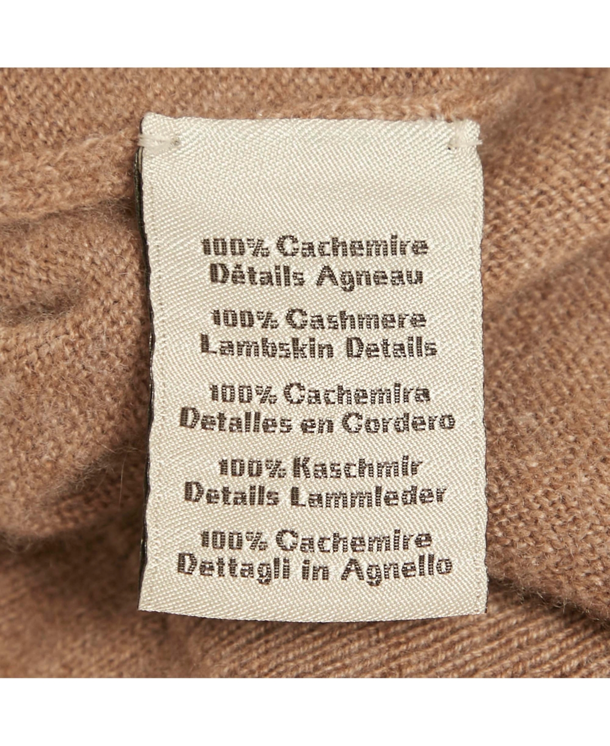 Pre-Owned Hermes Men's Brown Leather Trim Cashmere Knit Sweater