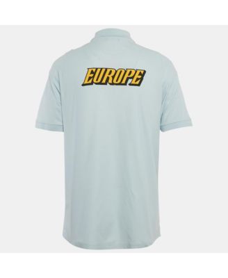 Men's Europe Print Cotton Pique Polo T-Shirt