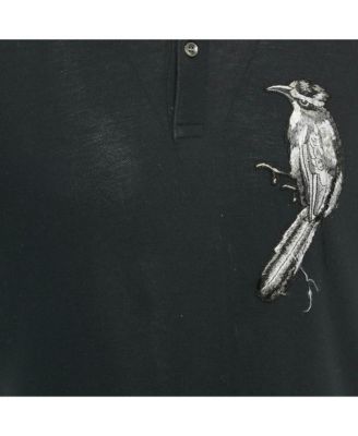 Men's Bird Applique Cotton Pique Polo T-Shirt