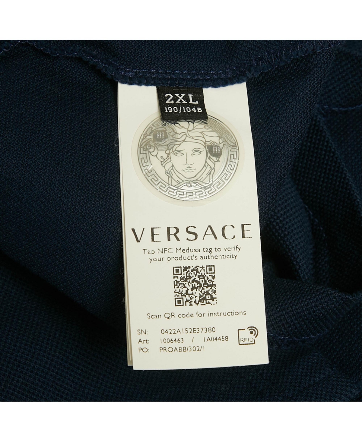 Pre-Owned Versace Men's Logo Embroidered Cotton Taylor Fit Polo T-Shirt