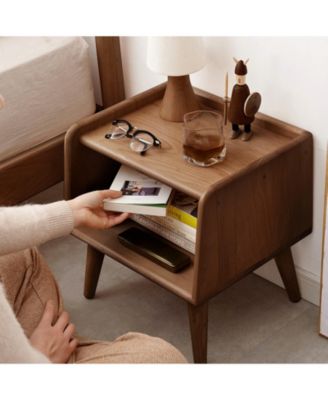 Nordic Modern Solid Wood Nightstand Simple Bedside Cabinet Storage