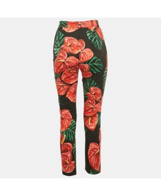 Women's Anthurium Print Cotton Trousers