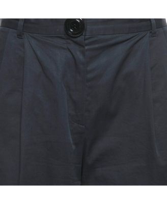 Women's Cotton Button Detail Straight Leg Trousers