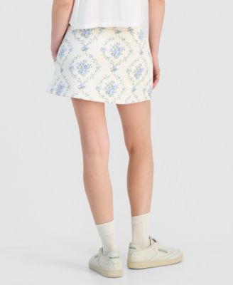 Juniors' Paisley-Print Drawstring Skort