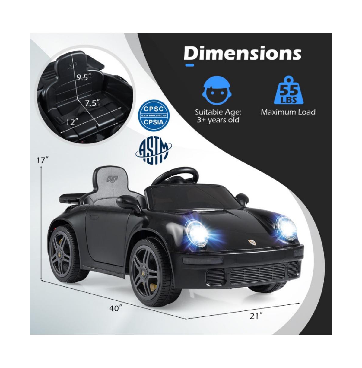 Hongge 12V Electric Ride On Car with Remote Control and Music