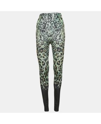 Women's Green Animal Print Jersey Leggings