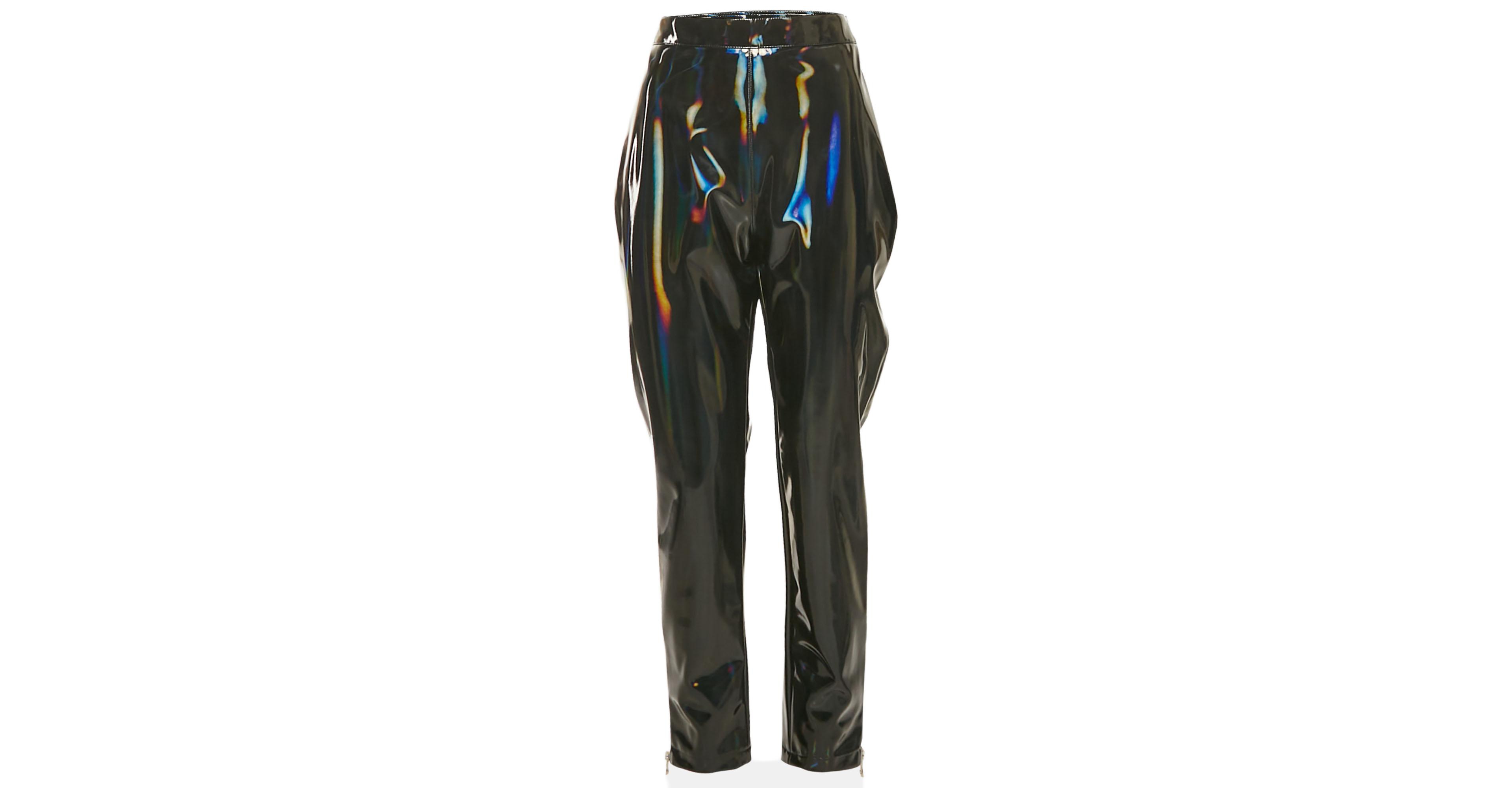 Pre-Owned Balmain Women's Black Iridescent Nylon Pants