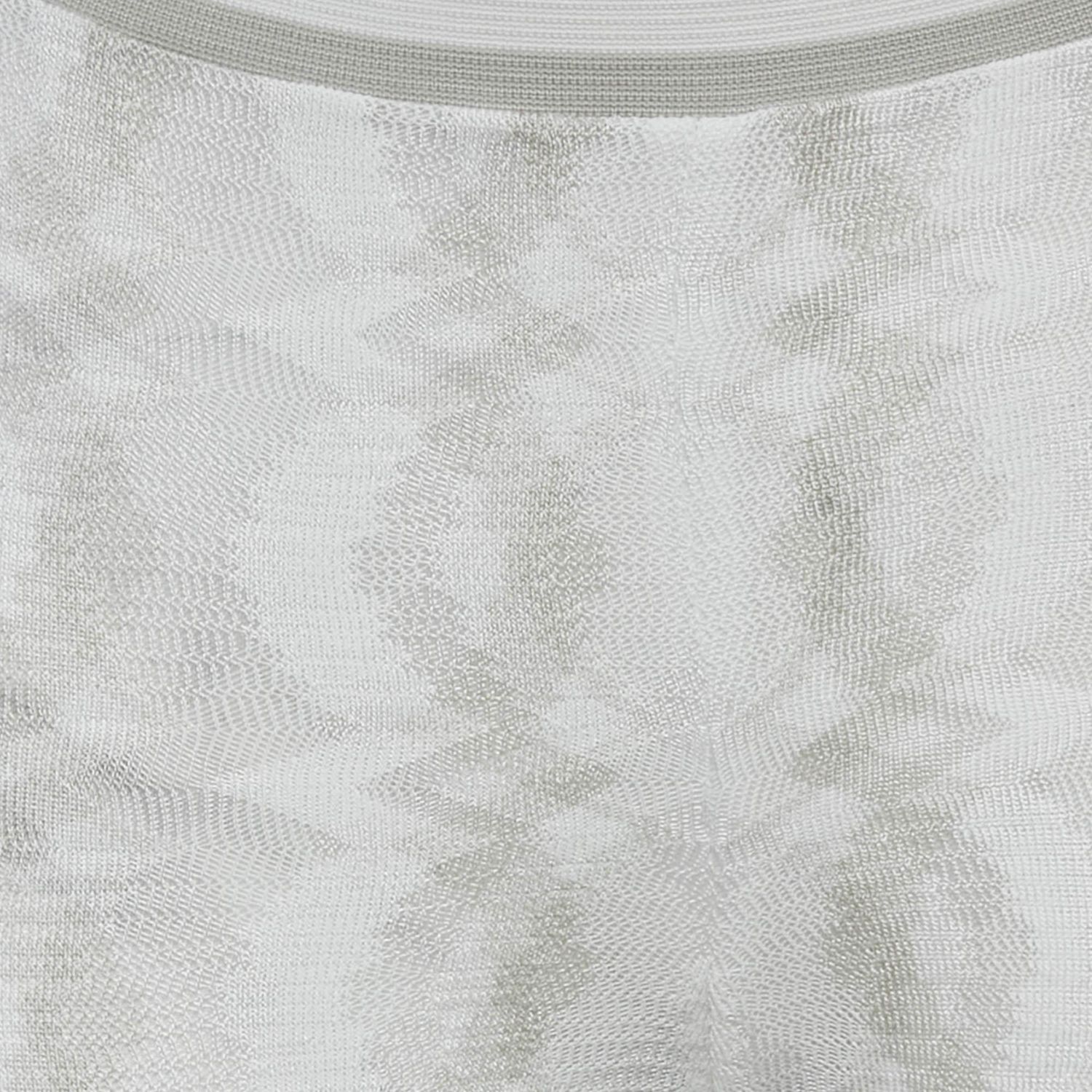 Women's White Patterned Rib Knit Band Leggings