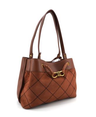 Velvet Bow Knot Medium Satchel Bag