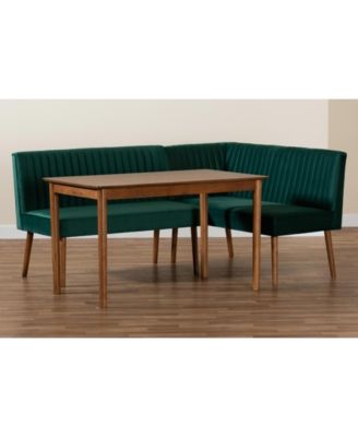 Alvis 3-Pc. Wood Mid-Century Dining Nook Set