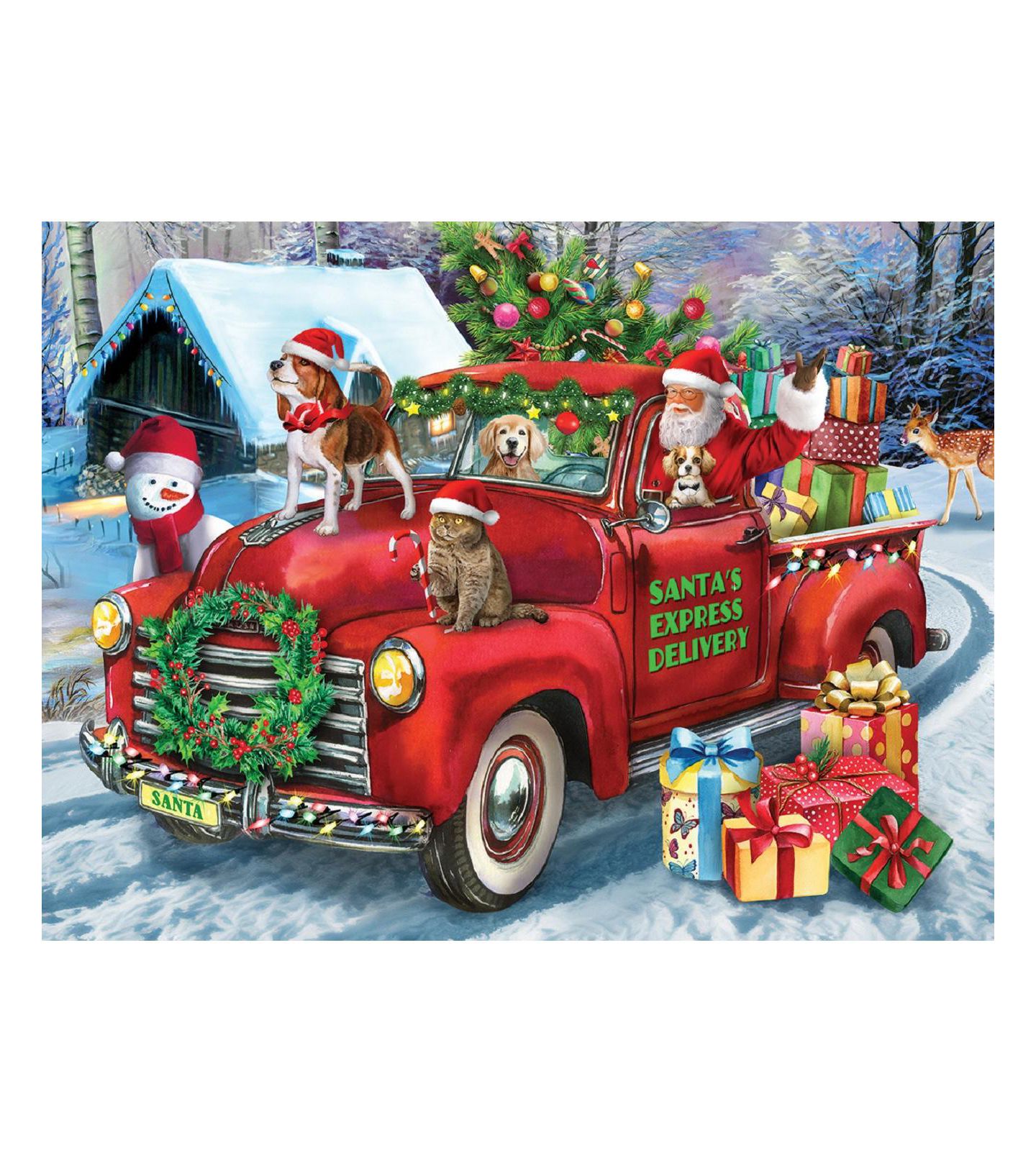 Детский пазл SunsOut Santa's Delivery Truck 300-Piece Interlocking Christmas Jigsaw Puzzle, от 15 лет — фото 3