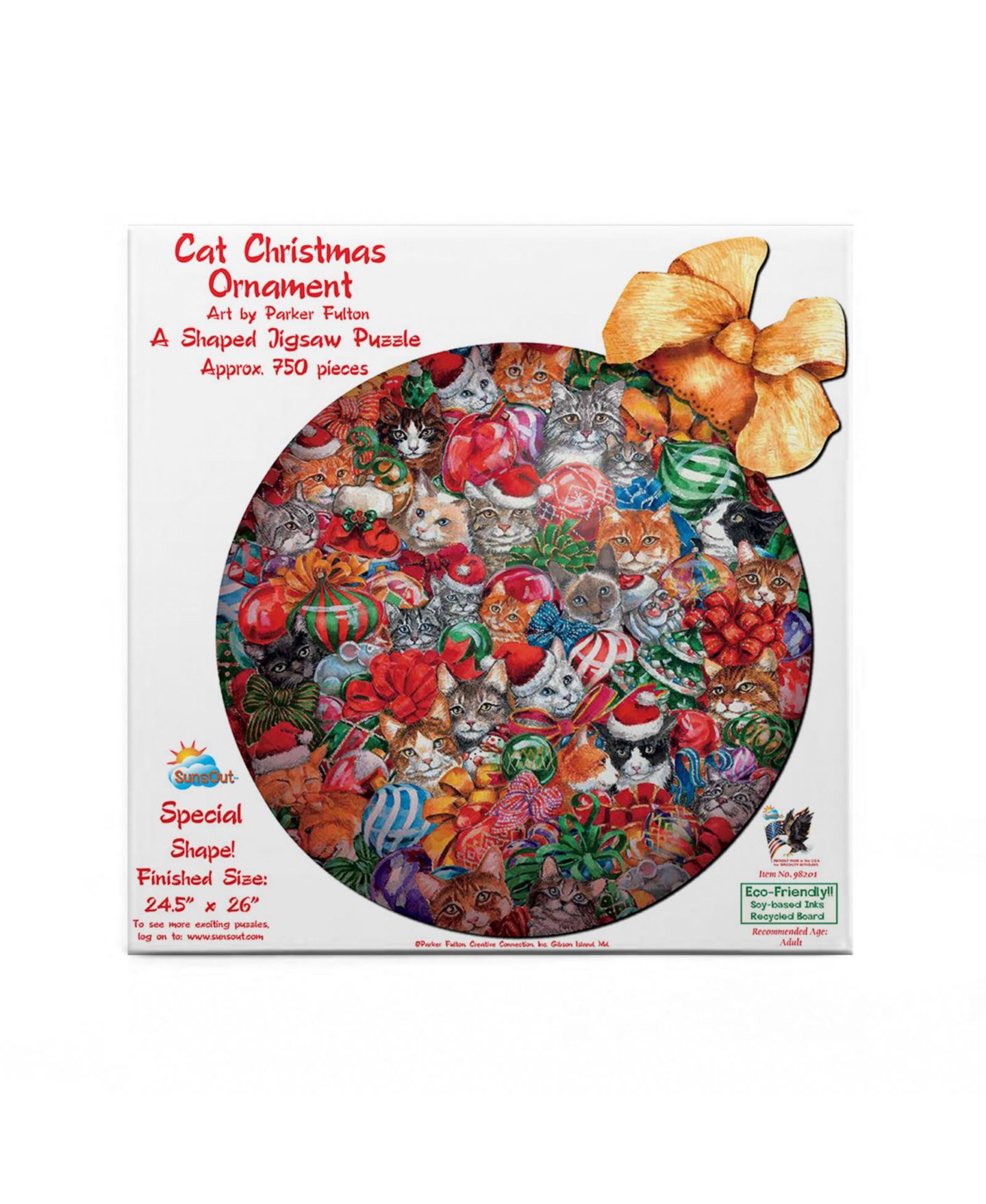 Детский пазл SunsOut Cat Christmas Ornament 750-Piece Special-Shape Jigsaw Puzzle, от 15 лет — фото 2