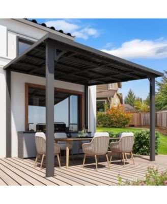 10'X10' Hardtop Gazebo Outdoor Pergola Lean to Metal Pergolas