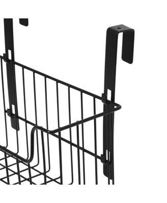 Over the Door Cut Out Metal Basket, Black