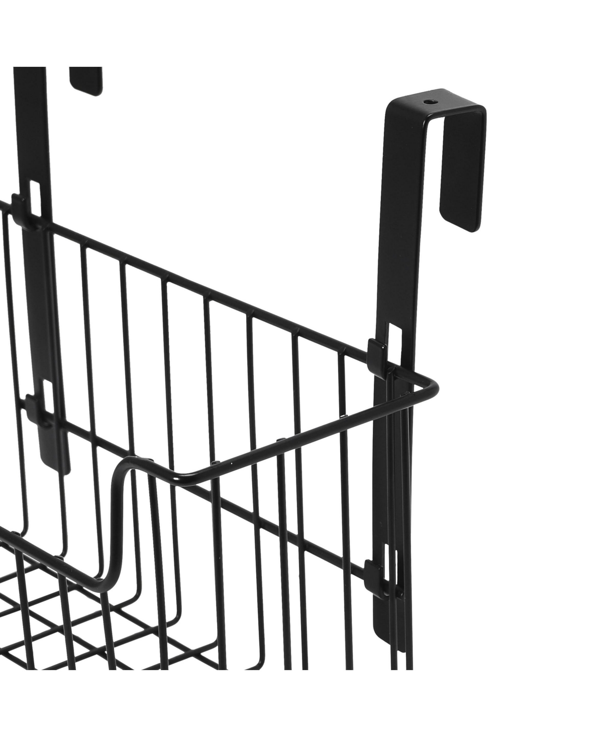 Household Essentials Over the Door Cut Out Metal Basket, Black